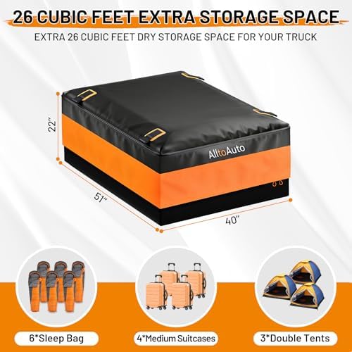 26 Cubic Feet Truck Bed Cargo Bag, Waterproof with Heavy Duty PVC