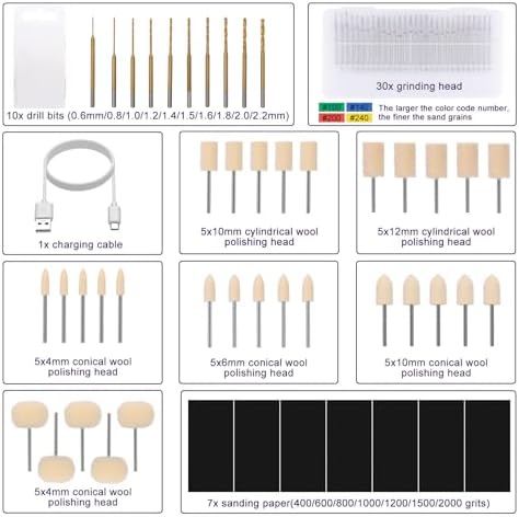 Polymer Clay Polishing Kit,Electric Clay Drill,Cordless Rotary Tool Kit,35-Speed Adjustable,Jewelry Making Kit,79pcs Clay Tool & Accessories for Polymer Clay Molds, Drilling,Sanding,Grinding