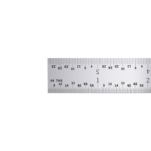 PEC Tools 6 Inch Rigid Steel Ruler (2 Pack), High-Quality Carbon Steel with Satin Chrome Finish, 3R Graduation (1/32", 1/64", 1/10", 1/50"), Fully Hardened and Tempered, Made in USA
