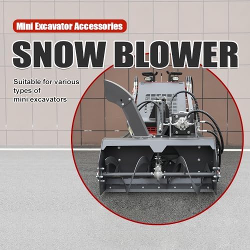 Skid Steer Snow Blower Attachment, Skid Steer Loader Snow Thrower Accessories, Directional Snow Chute, USA Stock, Mount: Length: 23.1in, Height:8.54in, Pin Distance:14.17in