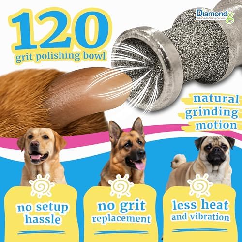 Diamondg Dog Nail Grinder Bits - Diamond-Coated, 60-80 Grit Body, 2 Pack