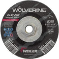 Weiler 56454 4-1/2" x 1/4" Wolverine Type 27 Grinding Wheel, A24R, 5/8"-11 UNC Nut (Pack of 10)