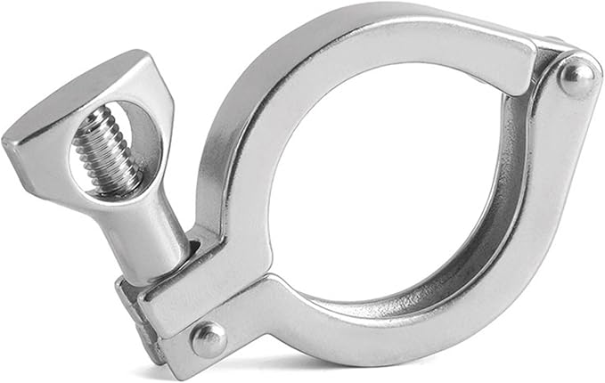 Stainless Steel 304 Heavy-Duty Single Pin Tri-Clamp with Wing Nut and Silicone Gasket， Design for Ferrule TC(1.5" Tri-clamp+Silicone Gasket) (1.5 Inch Tri clamp Size: 10 Pack)