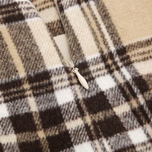 IDEALSANXUN Plaid Skirts for Women Fall Winter Knee Length Pencil Wool Skirt with Slit