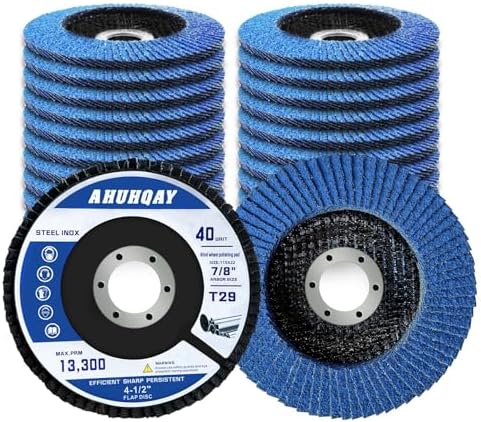15 Pack Flap Discs 4 1/2" for Angle Grinder, 40Grit T29 Flap Disc, Die Grinder Sanding Disc, Zirconia Grinding Wheel for Metal, Wood, Stainless Steel Polishing Finishing