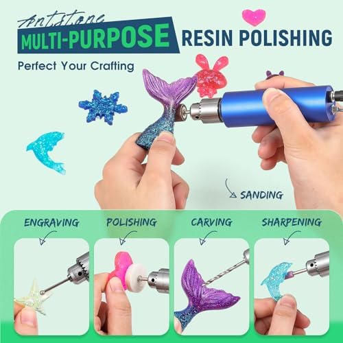 Antstone Electric Resin Polishing Kit Resin Drill with 287 Accessories Variable Speed Rotary Tool for Resin Casting Molds Epoxy Resin Polisher Sander Kit for Jewelry Carving Drilling Sanding Polishing