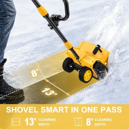 Cordless Snow Shovel, 13" Electric Snow Shovel with 2×3.0Ah Batteries