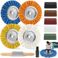 Upgrade 8" Airway Buffing Wheel, 11Pcs Aluminum Polishing Kit, Flange-Free Installation, 5/8" Arbor Hole Aluminum Metal Wheel Polishing Kit with Extension for Angle Grinder Mirror Finish
