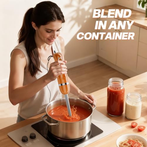 Turelar Immersion Blender Corded 400W, 2 Speed, Emulsifier, Blend, BPA-Free