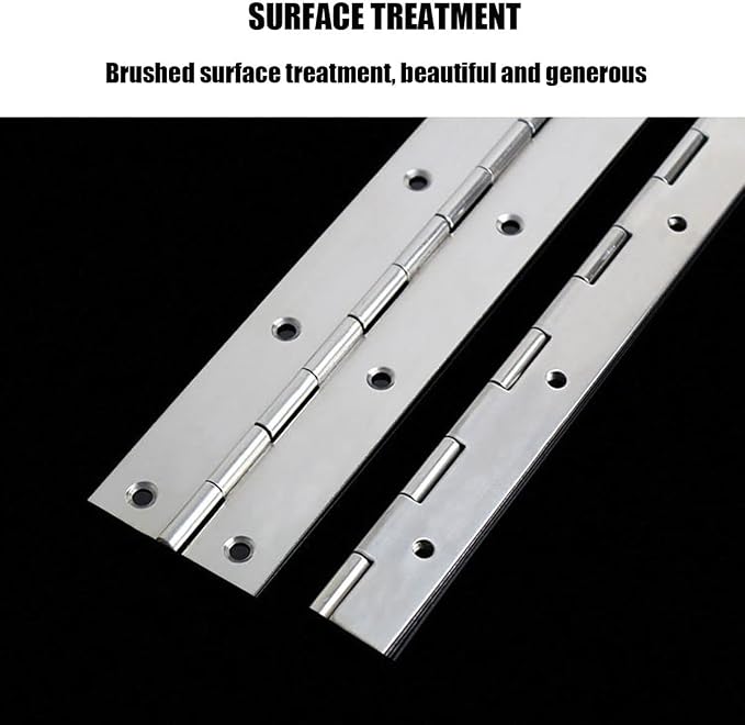 4PCS 18Inch Continuous & Piano Hinges, Heavy Duty Stainless Steel Piano Hinge, Smooth Polished Folding Continuous Hinge, 0.04inch Leaf Thickness, 1.2inch Open Width