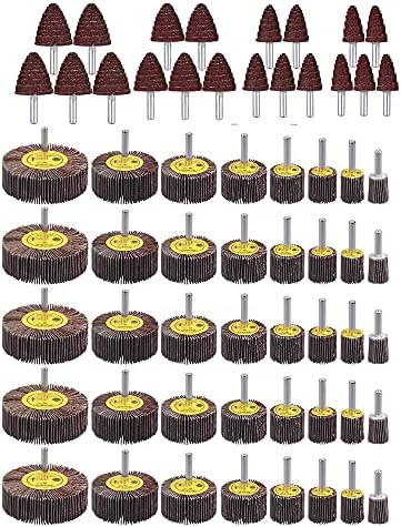 Rocaris 60 Pack 80 Grit 1/4" Abrasive Flap Wheel Sander
