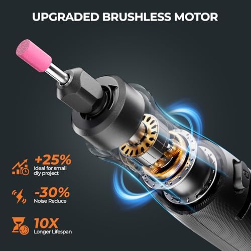 Crafting Tool Combo Kit - Rotary Tool, Airbrush Gun, Wood and Metal Crafter for Sanding, Carving, Painting, 20V Power Share Battery & 57-Piece Accessories Included