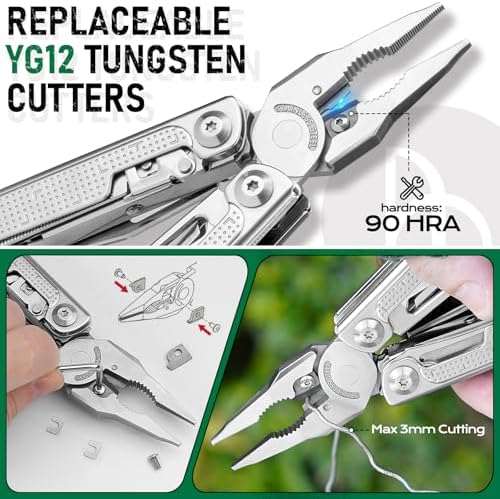 BIBURY Multitool Pliers Pro with 440A Knife & Full Size Scissors, BI2049