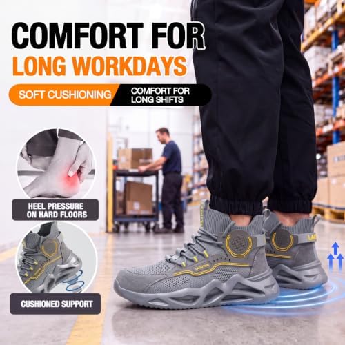 LAoutun Steel Toe Shoes for Men Work Shoes Safety Sneakers Lightweight