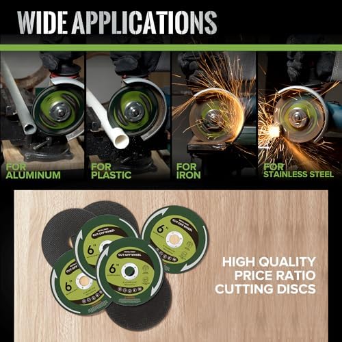 25 PCS Cut Off Wheels 6" x.045 x7/8" Cutting Discs for Angle Grinders 6 Inch Metal and Stainless Steel Cutting Wheel