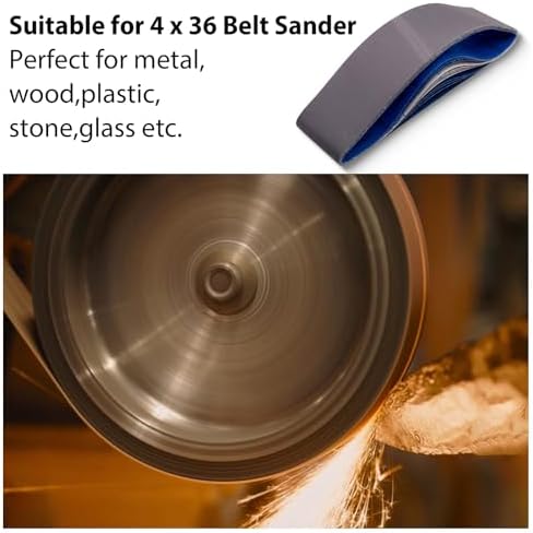4 x 36 Inch Sanding Belts, 4 Pcs Each of 600, 800, 1000 Grits,12 Pack
