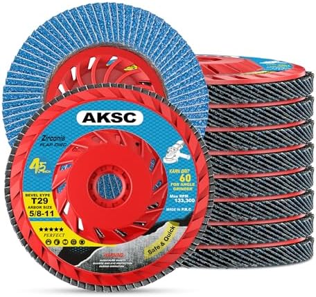 Flap Discs 60 Grit, 4 1/2 x 5/8-11 Inches, Grinding Disc Type 29, 10 Pack
