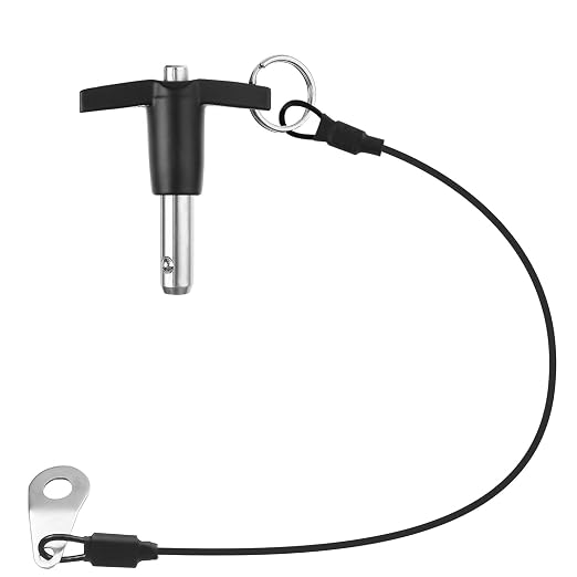 T Handle Quick Release Pin 3/8 Inch Diameter,304 Stainless Steel Ball Locking Pin with Push Button Lanyard Usable Length 0.79"(9.5mm x 20mm)