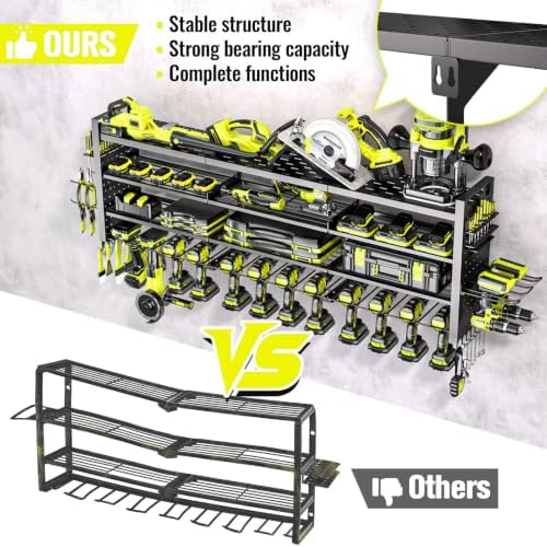 49.8" Power Tool Organizer Wall Mount,Holds 14 Cordless Drills