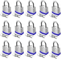 Laminated Steel Key Padlocks 1-9/16" 40mm Wide Body 15PCS Locks Keyed Alike