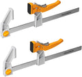 POWERTEC 12-Inch Bar Clamps (2-Pack) – Fast Action Gear Clamp w/ 440 lb Capacity, Quick-Release Woodworking Clamps with Aluminum Jaws & Spreader Function (72122)
