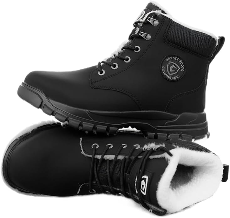 Steel Toe Boots for Women Wateproof Safety Shoes Men Lightweight Composite Toe Boots Leather Construction Steel work Shoes