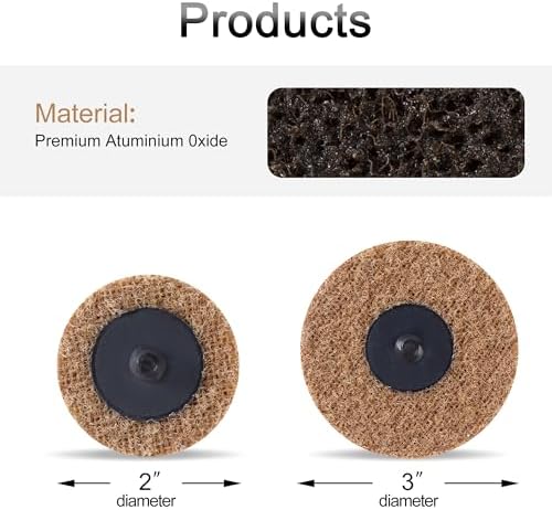 2 and 3 Inch Ssanding Disc 47Pcs Assorted Quick Change Sanding Discs Set with 1/4" Shank Holder Die Grinder Sanding Disc Surface Conditioning Discs for Burr Finish Rust Paint Removal
