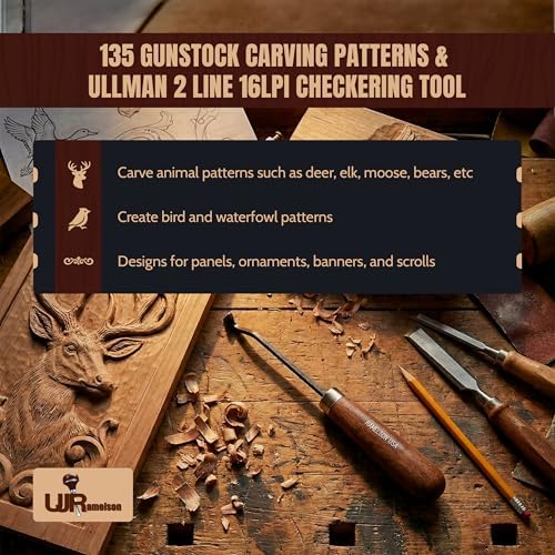 UJ Ramelson Ullman Gunsmith Checkering Tool for Gunstocks, Wood Carving Gunsmithing Accessories, Carbide Tipped