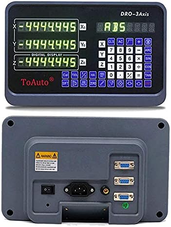 TOAUTO Digital Readout 2 Axis 3 Axis DRO Display Linear Scale 100~1000mm Precision 5um for Bridgeport/Knee Milling Lathe EDM Mill Machine (DRO-3Axis)