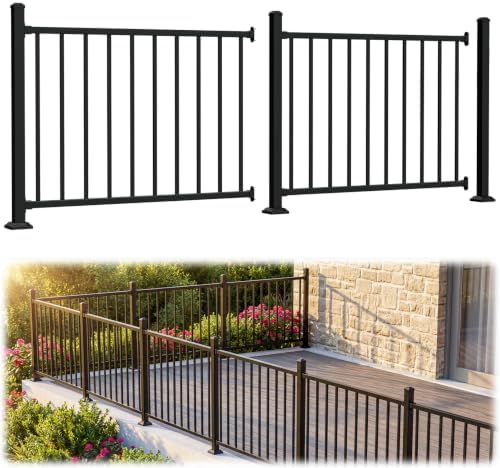 36in H x 8ft W Modular Aluminum Porch and Deck Railing Kit