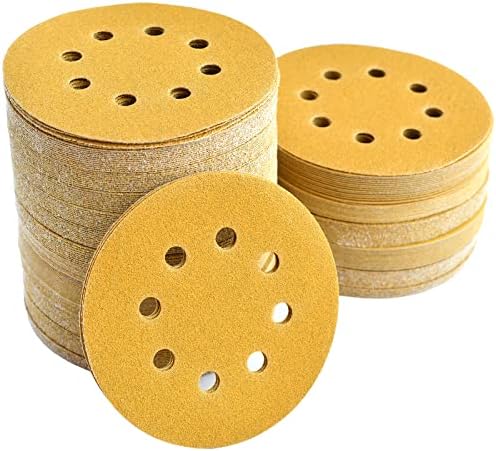 5-Inch 8-Hole Hook and Loop Sanding Discs 120-Grit, 200-Pack