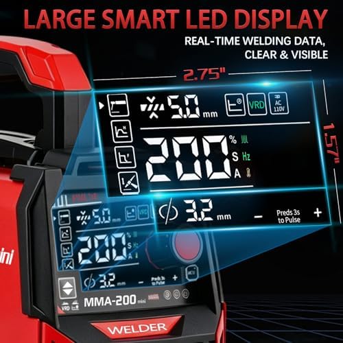 110V Welder Machine with Pulse, 20-200A 2-IN-1 STICK/TIG