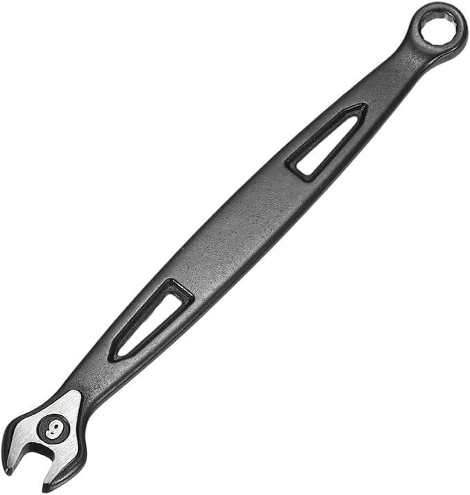 HARFINGTON Combination Wrench 6mm Metric Extra Long 12-Point Box and Open End Carbon Steel Double Ended Industrial Grade Spanner for Automotive Furniture Machinery DIY Repair, Black