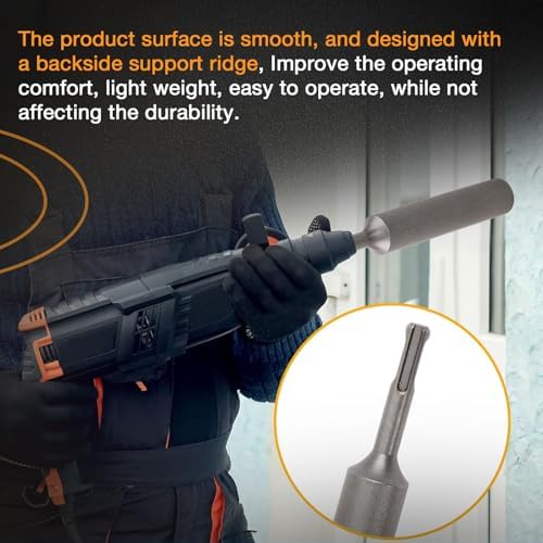 SDS Plus Ground Rod Driver with Adapter Bits Fits 5/8, 1/2, and 3/4 Inch Ground Rods, One-Piece T Post Driver Adapter Bit Fits All SDS Plus Rotary Hammer Drills Tools