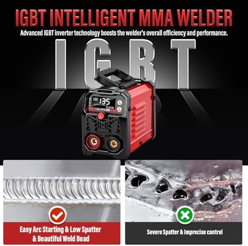 110V Portable Welding Machine, 2 In 1 Stick Welder/Lift Tig Welder Machine, 20-135A IGBT Inverter Mini Welder With Hot Start,Arc Force And Anti-Stick, For Home Diy Arc Welder Auto Repair(Red)