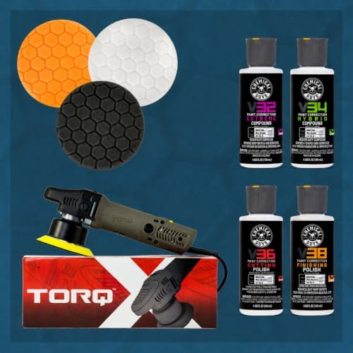 Chemical Guys, TORQX Random Orbital Polisher Kit, 800W Motor, 9-Piece