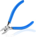 Wire Cutters 5" Flush Cutters for Electronic Component, CR-V Side Cutters for Crafting, Ultra-Sharp Diagonal Cutters, Flush Cut Pliers for Jewelry Making, Plastic, Soft Copper Wire (1 Pack)