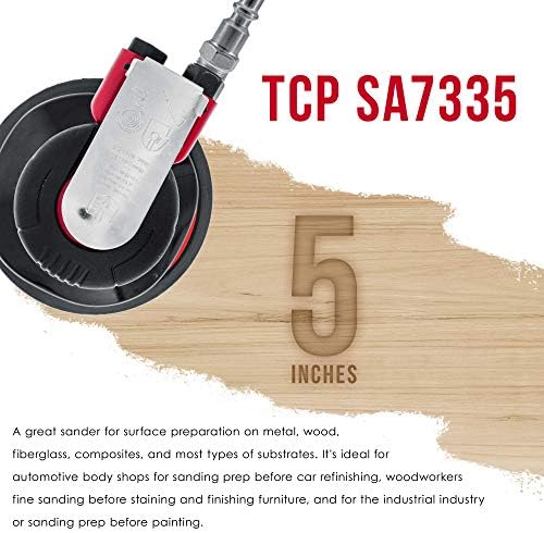 TCP Global Heavy Duty 5" Dual-Action Random Orbit Air Palm Sander