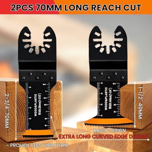 CONNOO 148 Pack Oscillating Saw Blades with Case, Arc Edge Multitool Blades, Oscillating Tool Blade, Bi-Metal for Wood/Metal/Plastic Kits Fit for Ryobi
