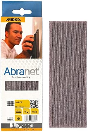 Mirka Abranet Net Sheets Sandpaper 2.75 x 8 inch Grit 180 10 pcs