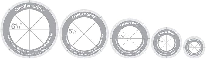 Creative Grids Quilt Ruler Circles (5 Discs with Grips) Quilt Ruler - CGRCRCL