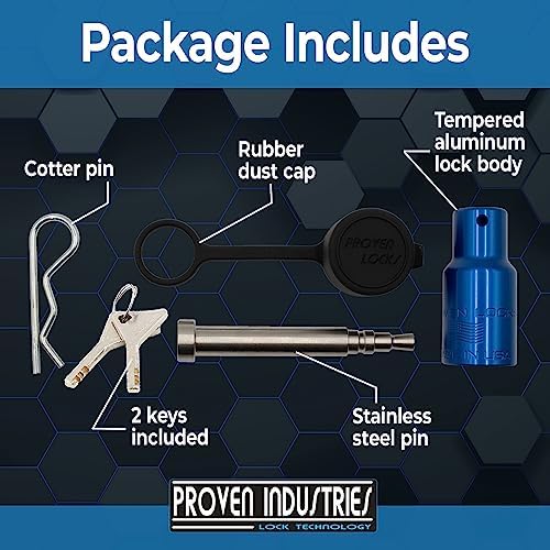 Proven Industries HL1 Hitch Pin Lock - 2" & 2-1/2" Receiver, Blue