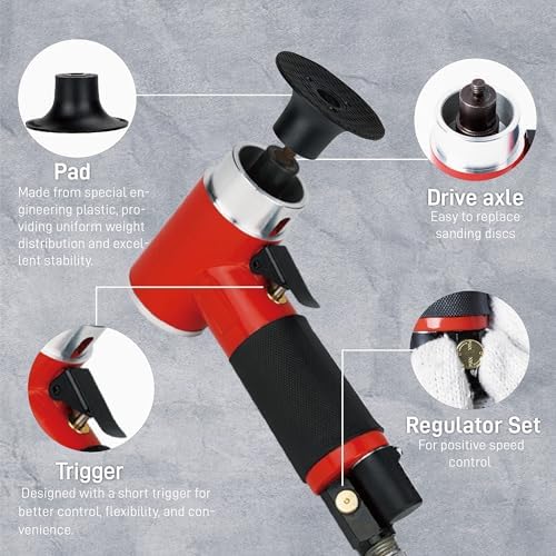 2-Inch Air Right Angle Sander Kit with 41 Roll Lock Discs