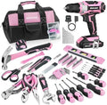 Bielmeier 20V 236Pcs Cordless Pink Drill Set for Women, Home Tool Kit