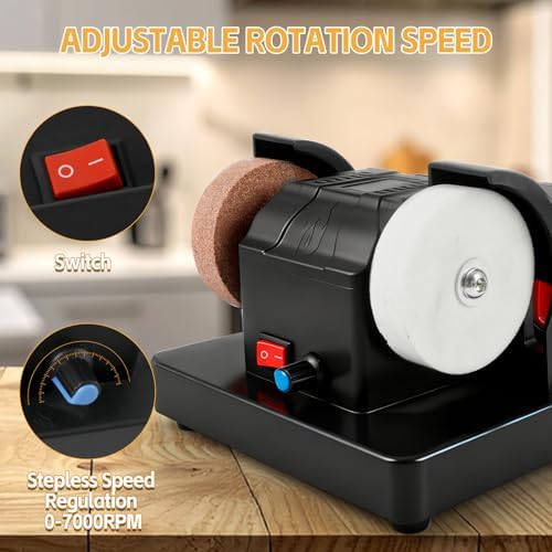 Mini Cordless Bench Grinder Compatible with Makita 18V-21V Batteries, Electric Multi-Purpose Grinding Machine 7000 RPM Stepless Speed Regulation for Metal, Wood, Jewelry Buffing
