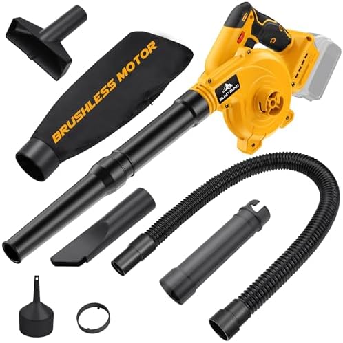 SUMYOUNG Cordless Leaf Blower for Dewalt 20V Battery,Electric Jobsite Air Blower with Brushless Motor,6 Variable Speed Up to 180MPH,2-in-1 Handle Electric Blower and Vacuum Cleaner(Tool Only)