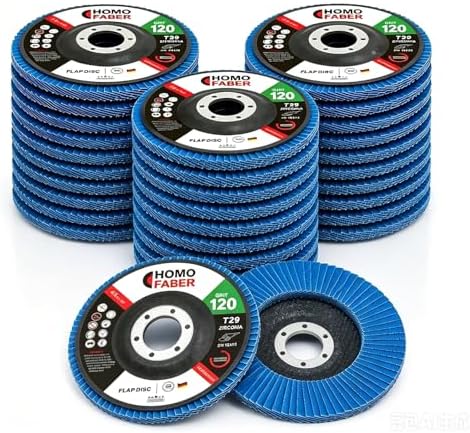 HOMO FABER 30 Pack Flap Discs 4 1/2 for Angle Grinder,120 Grit Zirconia T29