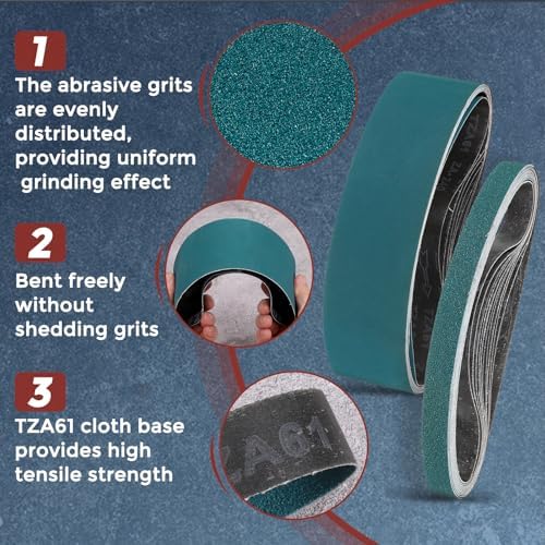 2 Pcs Sanding Belts 6 x 89 Inch 100 Grit Zirconia