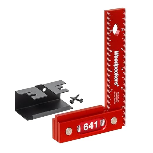 Woodpeckers Precision Woodworking Square, 150MM, Aluminum, USA Made, Feature Packed Metric Square, Self Standing, Shoulder Lip, Laser Engraved Scales