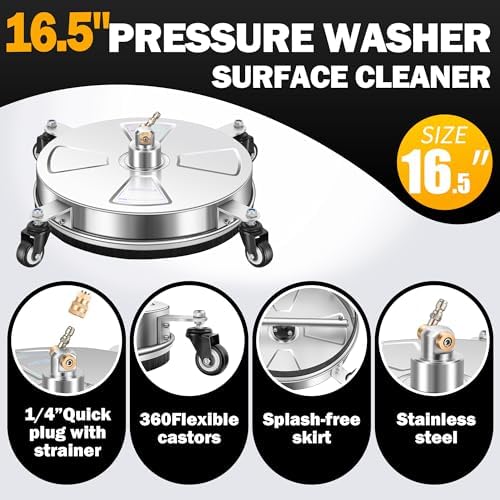 LidoDola 16'' Pressure Washer Surface Cleaner, Power Washer Accessory